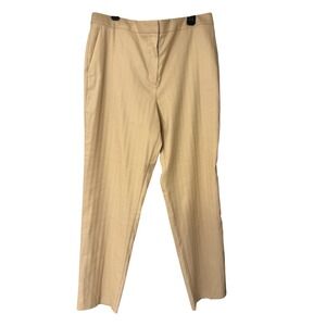 Ann Taylor Womens 16T Beige Linen Blend Herringbone Ankle Pants